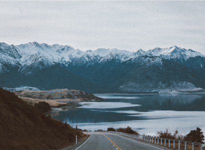Road and Mountain in New Zealand