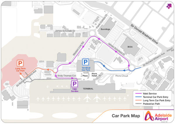 Adelaide Airport Carpark Locations Map